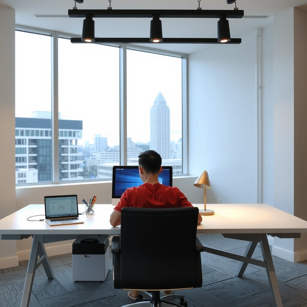 Team working on design project