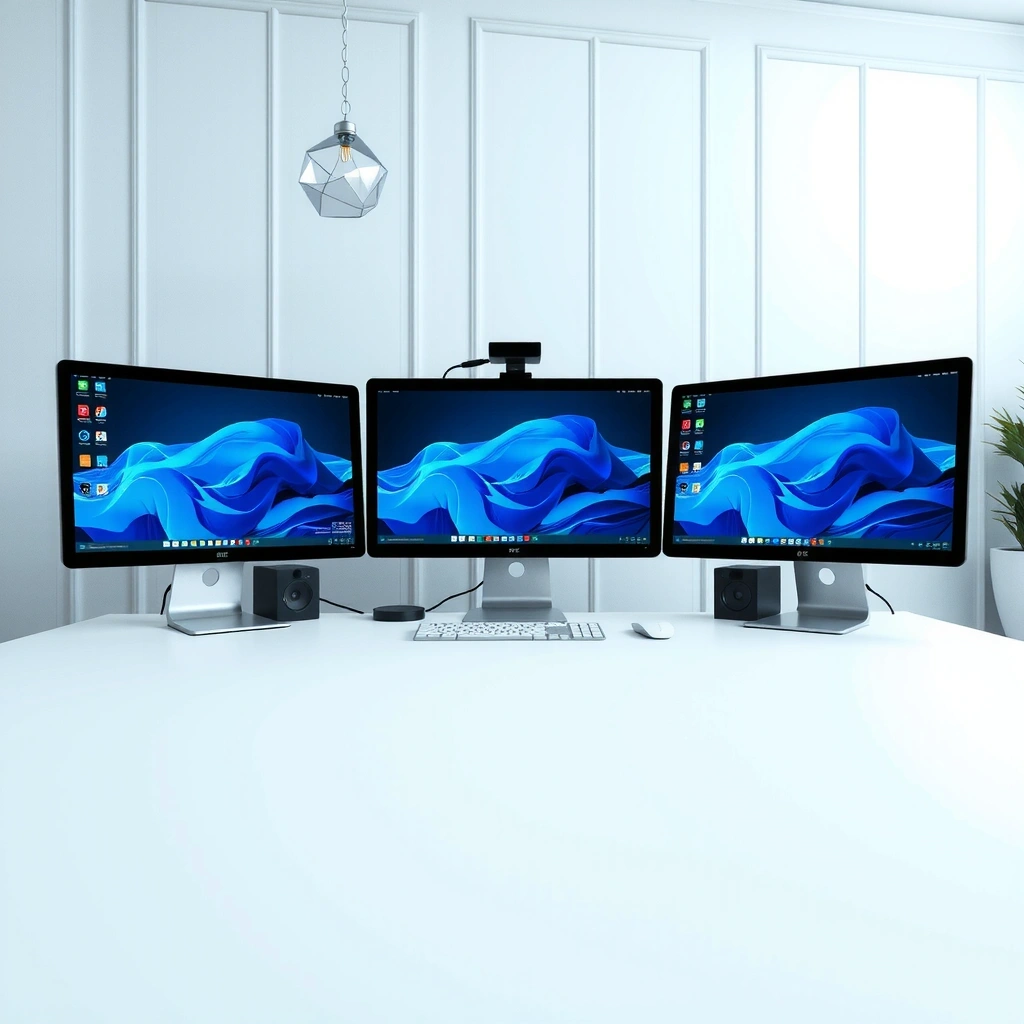 Professional web design workspace with clean minimalist aesthetic